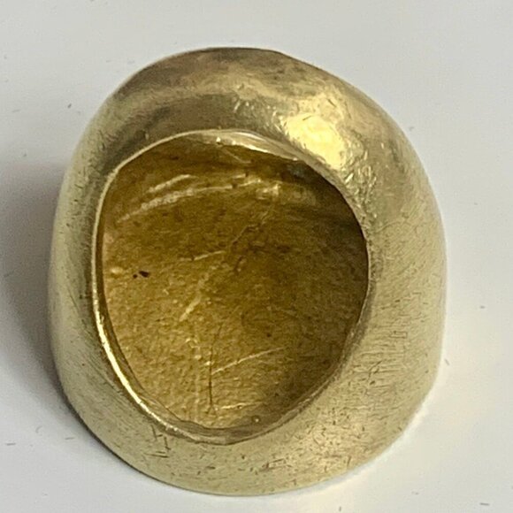 Vintage Brass Black Enamel WEED Ring - Picture 8 of 9